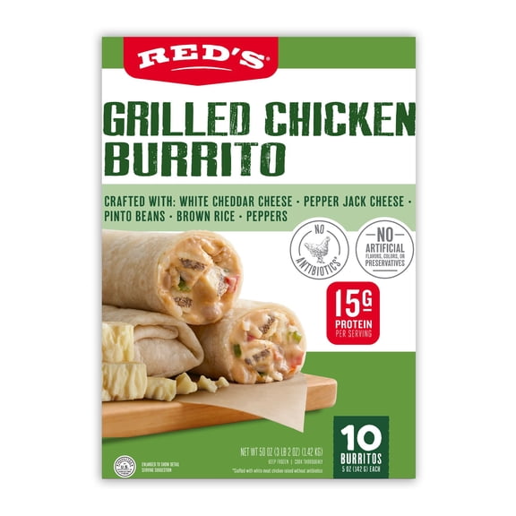 Red's Grilled Chicken Burritos, Frozen, 10 ct., 50 oz.