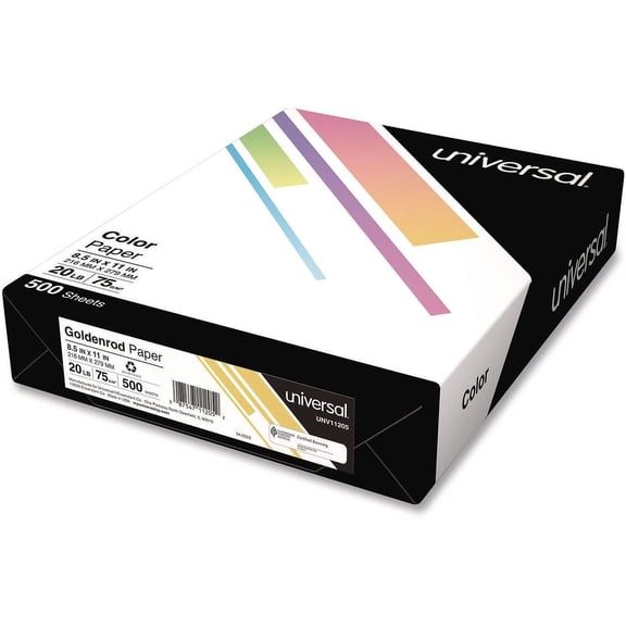 Universal Colored Paper, 20lb, 8-1/2" x 11", 500 Sheets/Ream, Various Colors