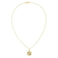 thumbnail image 2 of Diamond Cut Halo Flower Necklace in 14K Gold, 2 of 5