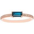 thumbnail image 1 of Baguette Cut Gemstone and 0.10 CT. T.W. Diamond Ring in 14K Gold, 1 of 5