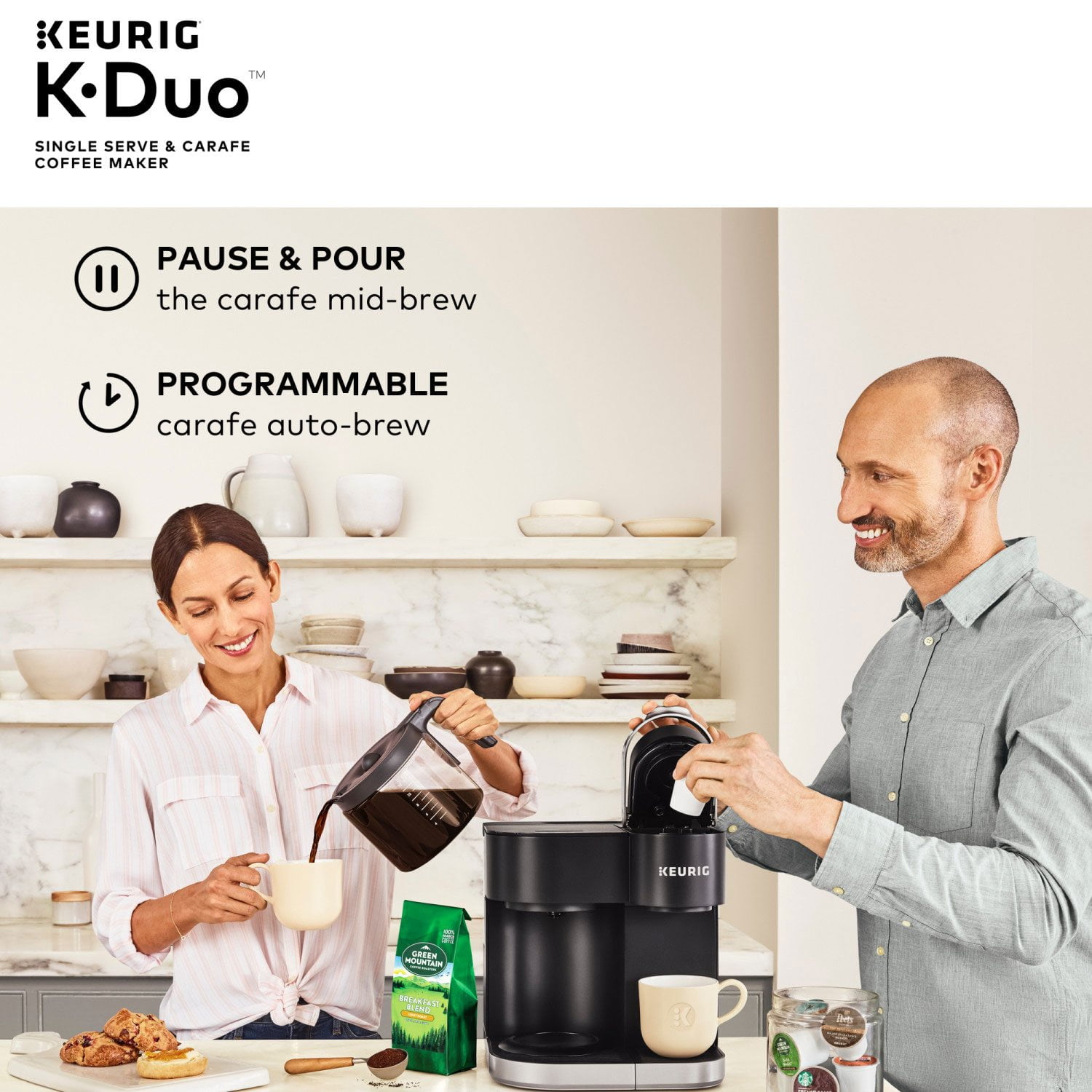 Keurig K-Duo Single Serve and Carafe Coffee Maker With Removable