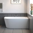 thumbnail image 1 of Left or Right Corner Freestanding Bath Tub and Shower Finnley 59‑in Acrylic Soaking Bathtub in White High‑Gloss, 1 of 11