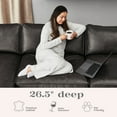 thumbnail image 3 of Member's Mark Modern Jameson Leather Sofa Chaise, Dark Gray, 3 of 12