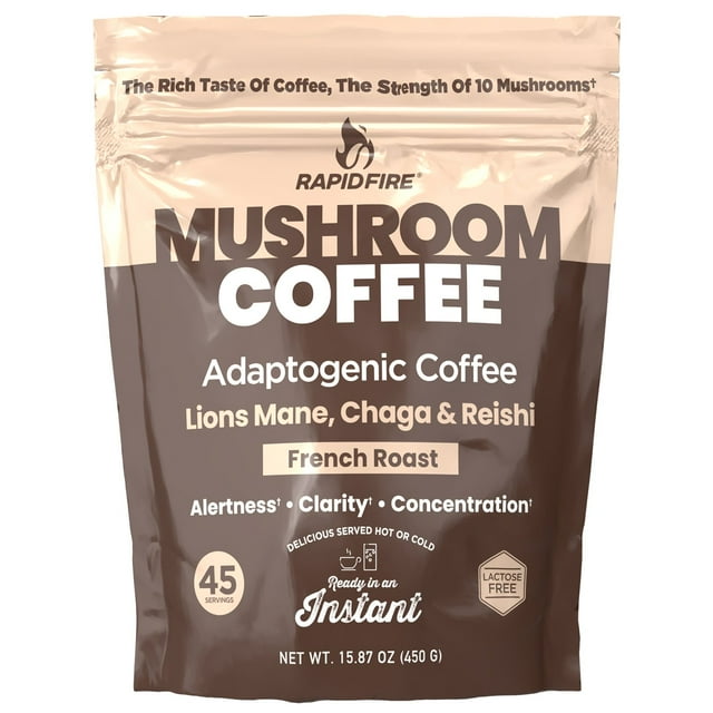Rapid Fire Mushroom Instant Coffee, French Roast, 15.87 oz.