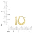 thumbnail image 4 of Diamond Cut Huggie Hoop Earring in 14K Gold, 4 of 6