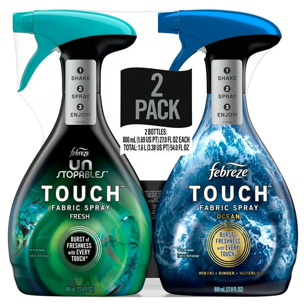 febreze anti tobacco fabric spray Febreze Touch Fabric Spray, Ocean & Unstopables Fresh 27 fl. oz., 2 pk