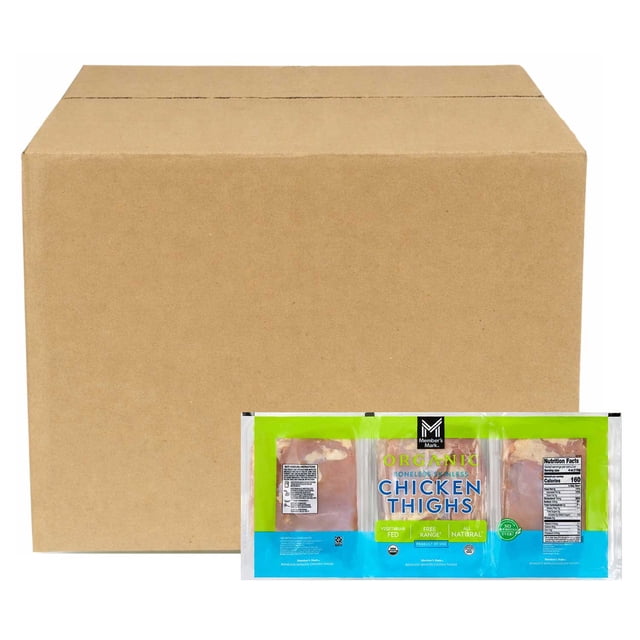 Member's Mark Organic Boneless Skinless Chicken Thighs, Case, priced per pound