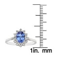 thumbnail image 3 of Oval Cut Gemstone & 0.23 CT. T.W. Diamond Halo Ring in 14K Gold, 3 of 5