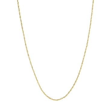 Diamond Cut Singapore Chain Necklace in 14K Yellow Gold