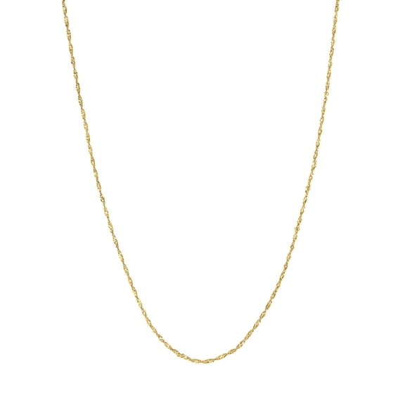 Diamond Cut Singapore Chain Necklace in 14K Yellow Gold