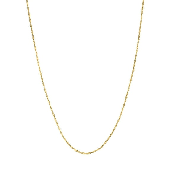 Diamond Cut Singapore Chain Necklace in 14K Yellow Gold