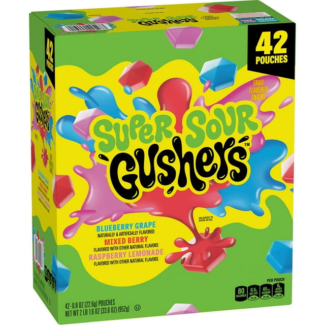 Super Sour Gushers 0.8 oz., 42 pk.