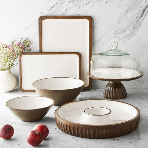 Member's Mark 15-in. Mango Wood Chip & Dip Serving Platter