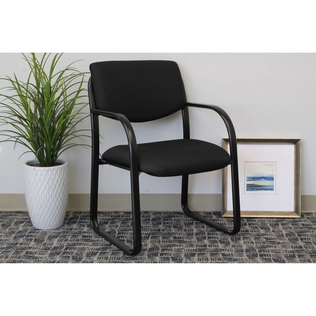 BOSS Office Fabric Upholstered Steel Frame Guest Arm Chair