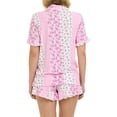 thumbnail image 3 of Betsey Johnson Women's Short Sleeve & Ruffle Short Pajama Set, 3 of 6