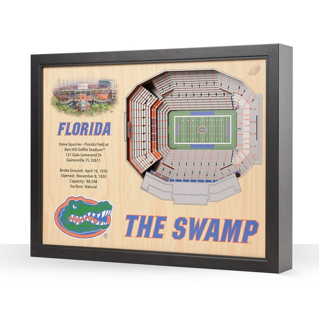 YouTheFan Florida Gators 25-Layer Football Stadium View 3D Wall Art