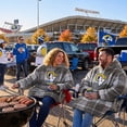 thumbnail image 5 of Pegasus Sports Los Angeles Rams Wearable Sherpa Throw, 5 of 6