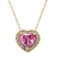 thumbnail image 1 of Lab Created Gemstone & Diamond Accent Heart Pendant Necklace in 14K Gold, 1 of 4