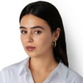 thumbnail image 5 of Wedding Band Hoop Earrings in 14K Gold, 5 of 7