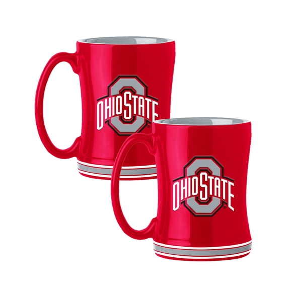 Logo Brands Ohio State Buckeyes 14oz Relief Mug Set
