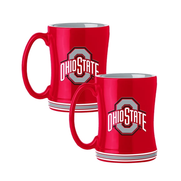 Logo Brands Ohio State Buckeyes 14oz Relief Mug Set
