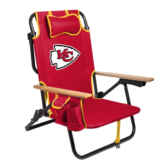 Logo Brands Kansas City Chiefs Reclining Beach Chair