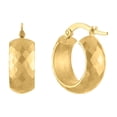 thumbnail image 4 of Diamond Cut Faceted Huggie Hoop Earrings in 14K Gold, 4 of 6