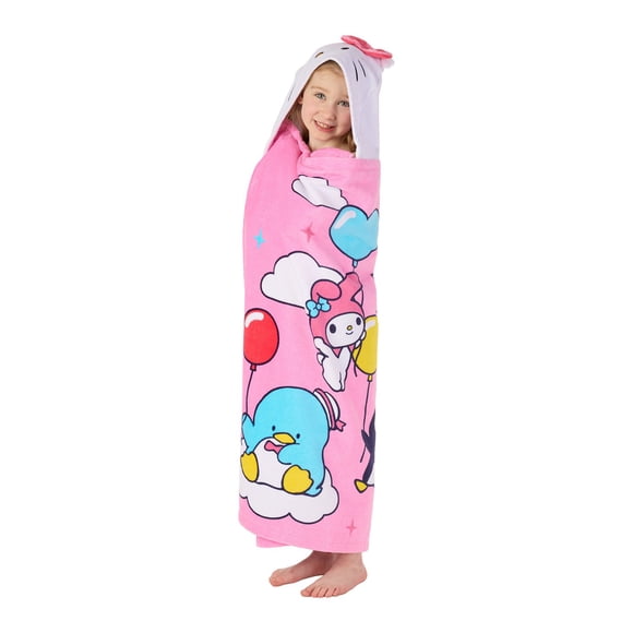 Kids Character 100% Cotton Hooded Towel With Hand Pockets