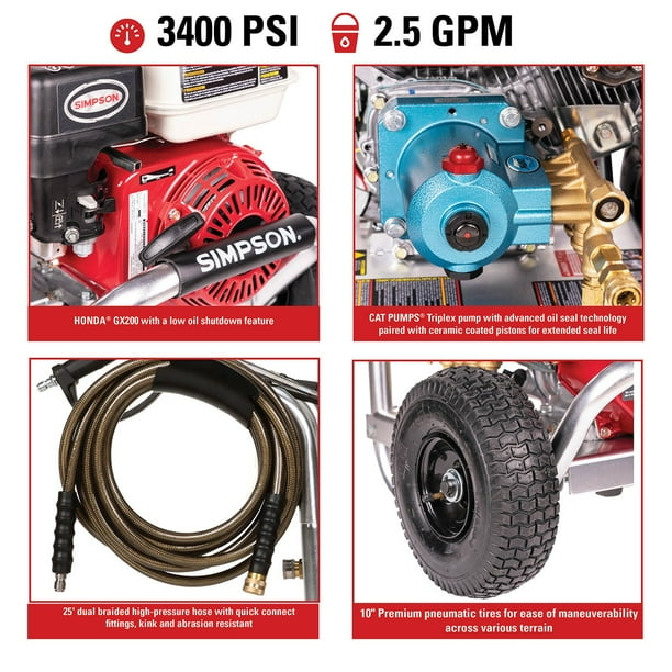 Aluminum ALH3228(-S) 49-State 3400 PSI at 2.5 GPM HONDA® GX200