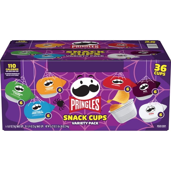 Pringles Potato Crisps Snack Cups, Variety Pack Chips, 0.67 oz., 36 ct.
