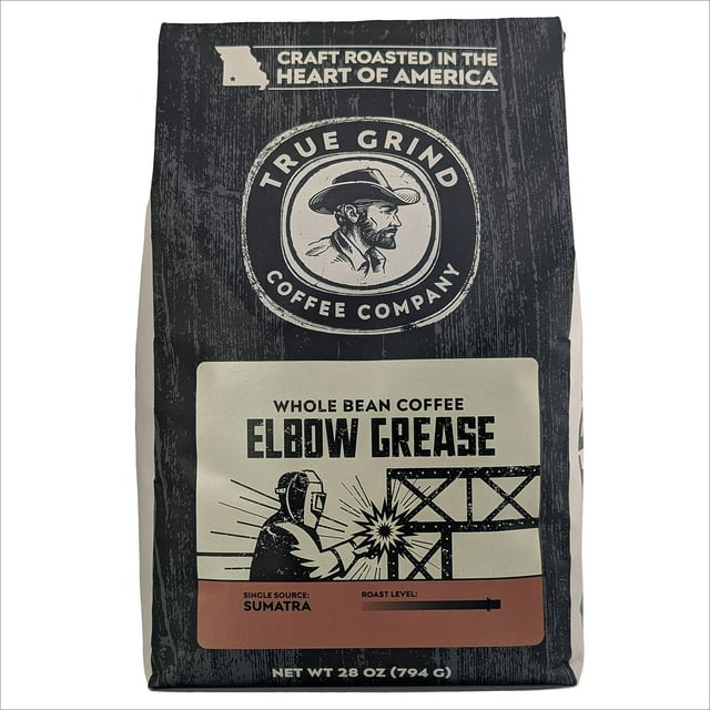 True Grind Dark Roast Whole Bean Coffee, Elbow Grease, 28 oz.
