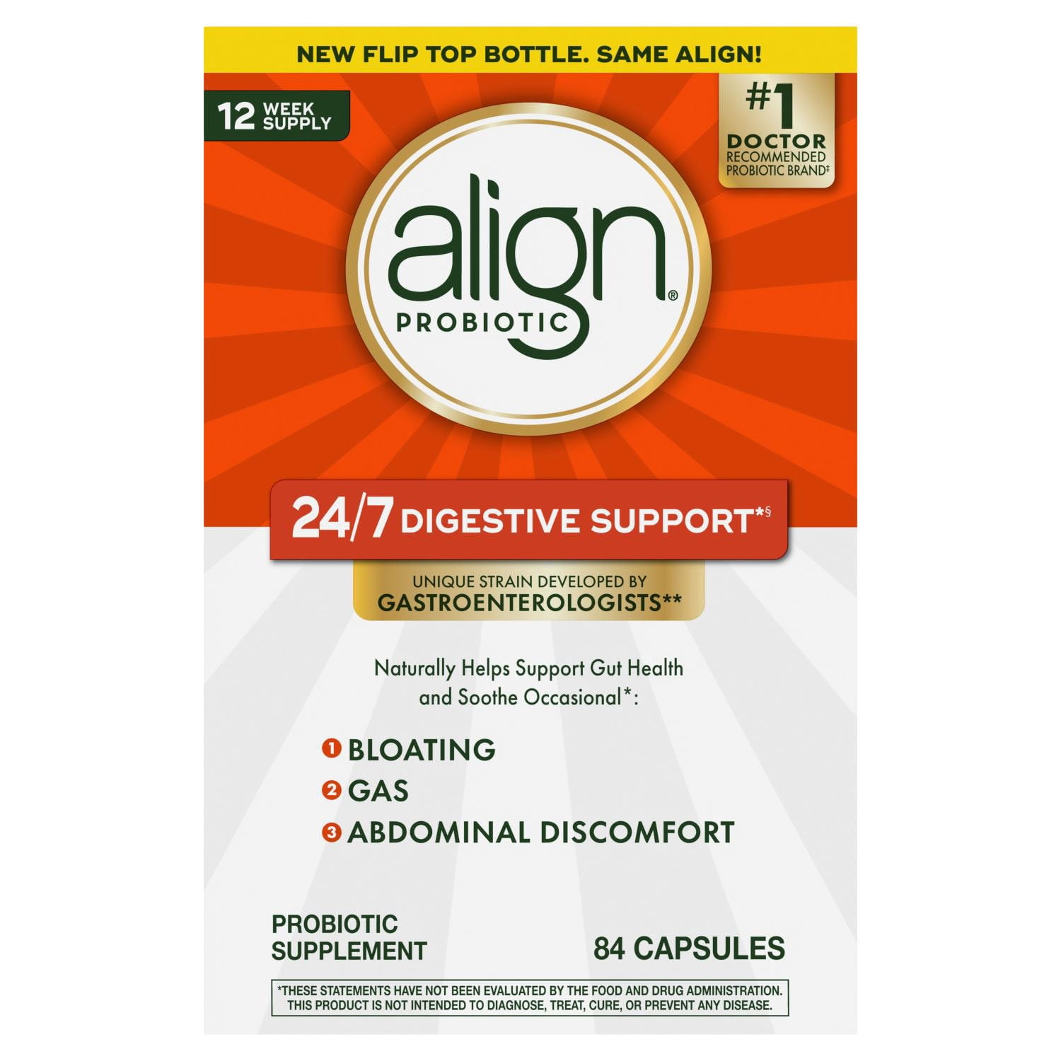 Align Probiotic Digestive Health Supplement Capsules, 84 ct