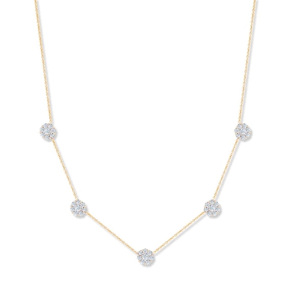 Lab Created Diamond Flower Necklace in 14K Gold, 1.5C.T.T.W.