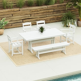 POLYWOOD Gulf Shores Farmhouse Trestle Dining Set, 6pc