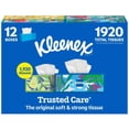 thumbnail image 1 of Kleenex Trusted Care Facial Tissues 12 boxes, 160 tissues/box, 1 of 13