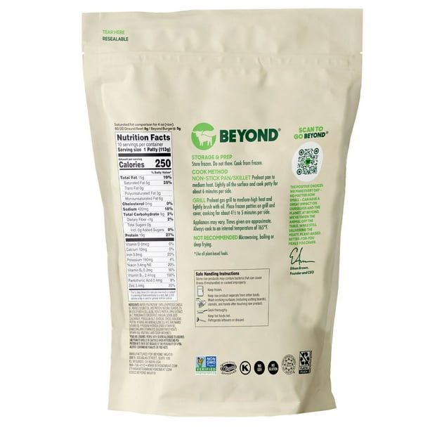 Beyond Meat Plant-Based Burger Patties, Frozen, 1/4 lb., 10 ct. -  Samsclub.com
