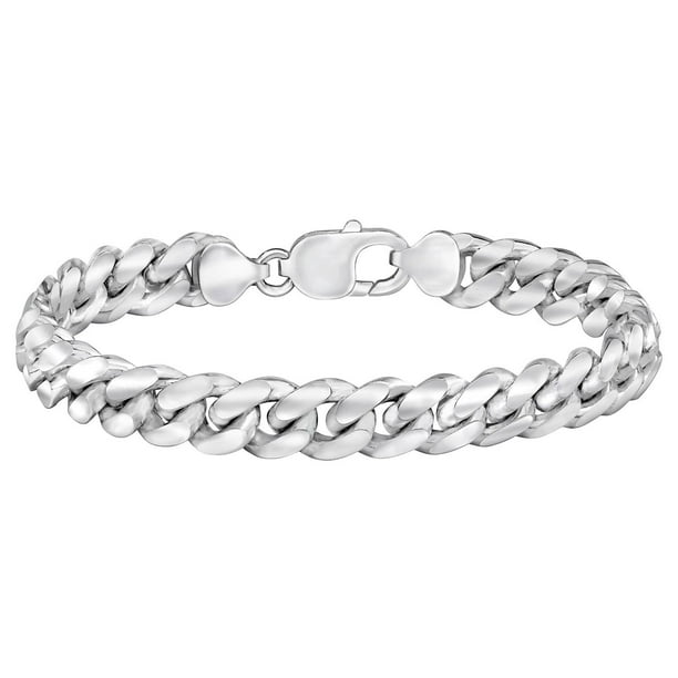 Men's Cuban Chain Bracelet in Sterling Silver, 9