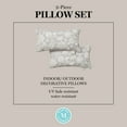 thumbnail image 9 of Martha Stewart Distressed Jacobean Indoor/Outdoor Decorative Pillow, Set of 2, Choose Size, 9 of 10