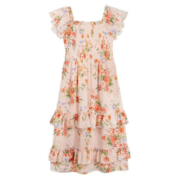sachin and babi light blue dress Rebecca Taylor Metallic Chiffon Ruffle Dress
