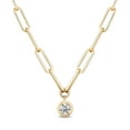 thumbnail image 1 of Round Cut Diamond Paperclip Necklace in 14K Gold, 1 of 7
