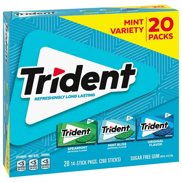 Trident Mint Sugar Free Gum, Variety Pack, 14 pcs., 20 pk.