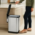 thumbnail image 7 of GLAD 12 Gallon SLIM Stainless Steel Anti-Microbial Odor Protection Step Can with GLAD 45Ct 13G Trash Bags, 7 of 7