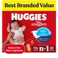 thumbnail image 1 of Huggies Little Snugglers Baby Diapers, Sizes Newborn-2, 1 of 12