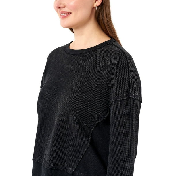 Seven7 Women's Long Sleeve Waffle Crewneck Top - Samsclub.com