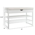 thumbnail image 3 of EZDO Home Upholstered Storage Bench with Charging Station, White, 3 of 5