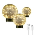 thumbnail image 1 of Deck Impressions Multi-Size Solar/USB LED Crackle Glass Globe Lights, 3-Pack, 1 of 6