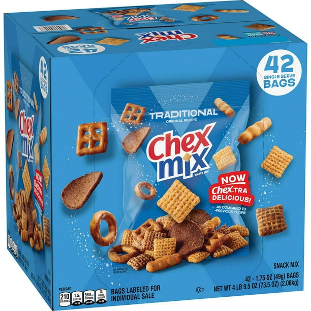 Chex Mix Traditional Savory Snack Mix, 1.75 oz., 42 pk. - Samsclub.com