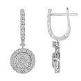 thumbnail image 2 of 1.00 CT. T.W. Diamond Halo Dangle Earrings in 14K Gold, 2 of 4