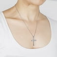 thumbnail image 6 of Lab Created Round Cut Cross Diamond Pendant Necklace in 18K Gold, 6 of 7
