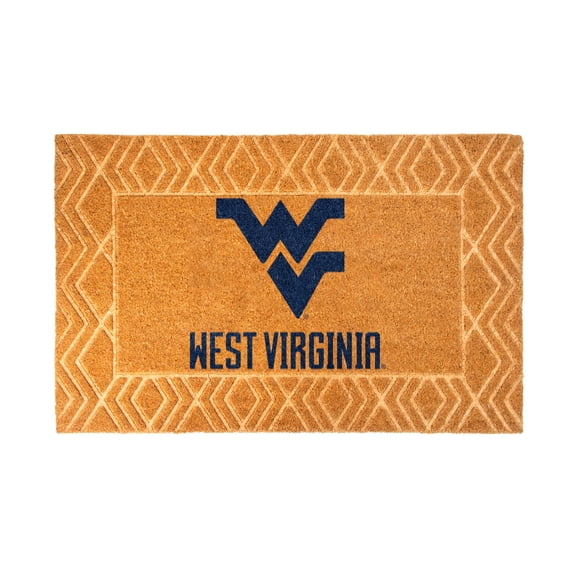 Logo Brands West Virginia Mountaineers Coir Outdoor Mat